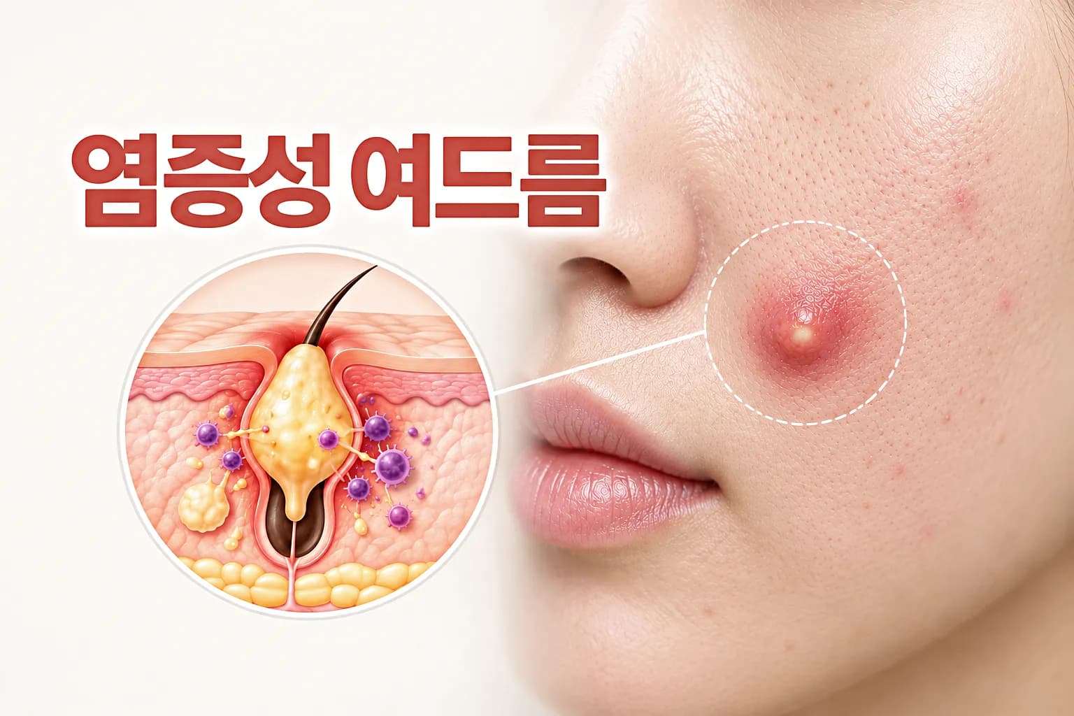 염증성 여드름 원인 정리 - 면포에서 염증까지의 진행 순서